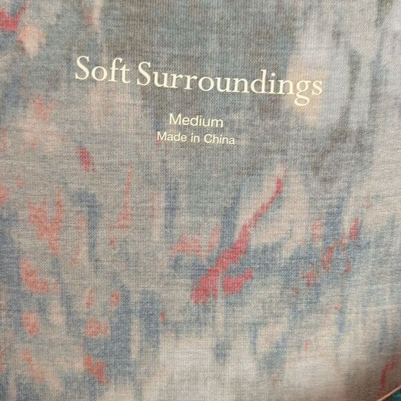 Soft Surroundings Women Nanette Dress short sleeve maxi Red Gray sundress Neck M - Picture 10 of 14